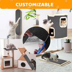 Cat Scratching Mat Self-Adhesive, 78.7'' x 15.8'', Trimmable Cat Scratch Pads Furniture Protector, DIY Climbing Cats Scratching Carpet for Couch, Door Frame or Wall Corner Protector (Dark Gray)