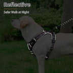 PUPTECK No Pull Dog Harness Small Sized, Adjustable Reflective Dog Harness with Handle Easy Control, Comfortable Soft Padded Pet Vest Harness for Small Dogs, Plaid Black M