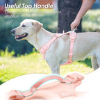 No Pull Dog Harness, Puppy Vest with Front Clip for Small Medium Large Sized Dog(Light Pink,L)