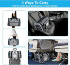 Airline Approved Pet Carrier, Large Soft Sided Pet Travel TSA Carrier 4 Sides Expandable Cat Collapsible Carriers with Removable Fleece Pad and Pockets for Cats Dogs and Small Animals