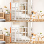 34" Extra Tall Baby Gate for Stairs, Auto Close Stroller Friendly Dog Gate Indoor for Doorways, Pressure Mounted 29"-40" Wide Baby Gate, Easy Walk Through Gate for Children & Pets, White