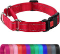Joytale Martingale Collar for Dogs, Reflective Heavy Duty for Safety, Quick Release Buckle, Adjustable Nylon Collars for Large Dogs Walking Training, Red,L