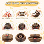 Kitten Curl Cat Toy, Magic Organ Cat Scratch Board, Foldable Cat Accordion Toy, Interactive Scratch Pad Cat Toy with Toy Bell Ball, Cat Scratchers for Physical Exercise Cats Indoor (1PC)