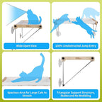HoneyGuardian Cat Window Prech,Metal Support from Below with 4 Suction Cups, pet Bed, cat Window Hammock for Large Cats and Kittens