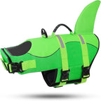 ASENKU Dog Life Jacket - Pet Safety Vest for Swimming & Boating, Shark Life Jacket with Floatation, Dog Lifesavers Swimsuits for Small Medium Large Dogs (Neongreen, M)