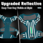 BARKBAY Dog Harness No Pull Oxford with ID Tag Pocket - Heavy Duty, Reflective, Easy Control for Large Dogs(Aqua Oxford,XS)