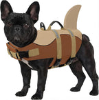 ASENKU Dog Life Jacket - Pet Safety Vest for Swimming & Boating, Shark Life Jacket with Floatation, Dog Lifesavers Swimsuits for Small Medium Large Dogs (Brown, M)