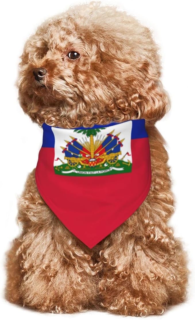 Dog Bandanas Haiti Flag Pet Bandana Scarf Triangle Bibs Kerchief Accessories for Dogs Cats