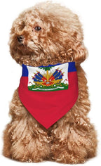 Dog Bandanas Haiti Flag Pet Bandana Scarf Triangle Bibs Kerchief Accessories for Dogs Cats