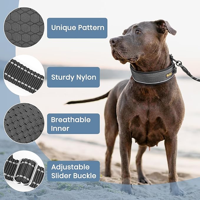 Mayerzon Patented No Pull Collar for Small Medium Large Dogs Beagle German Shepherd Rottweiler, Martingale Anti Pull Dog Collar with Buckle for Walking Training, Reflective, Adjustable, Waterproof