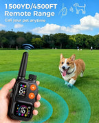 2-in-1 Dog Shock & Bark Collar with Remote – 4500FT Anti-Barking E Collars for Dog Training, IP67 Waterproof for Small Medium Large Breed (8-120Lbs)