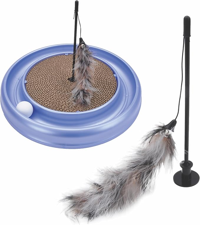 Coastal Pet - Turbo Pet Cat Bundle - Teaser Cat Toy & Scratcher Cat Toy