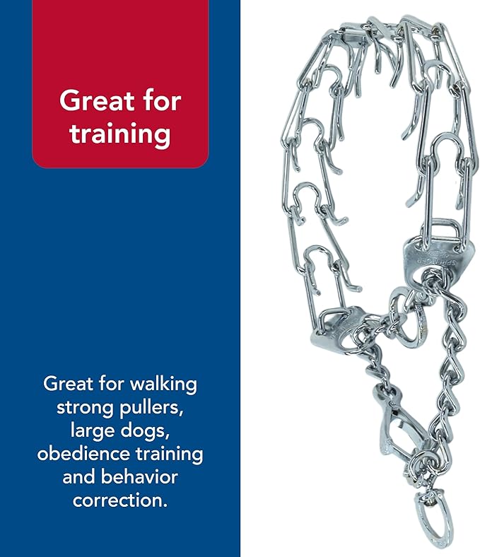 Herm Sprenger - Ultra-Plus Prong Dog Training Collar with Latch - Chrome - 3.0 mm x 18" Neck Size; 22" Chain Length