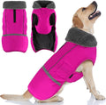 Doglay Dog Coat, Waterproof Dog Jacket Pet Winter Coat for Cold Weather with Thicken Furry Collar, Reflective Puppy Winter Jacket Warm Fleece Lining for Small Medium Large Pets