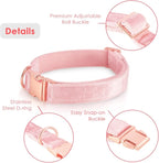 Bubblepup Velvet Dog Collar and Leash Set, Dog Collars for Small Medium Large Dogs Leash for Training & Walking