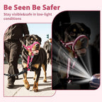BARKLESS Sturdy No Pull Head Collar for Medium Large Dogs, Gentle Reflective Head Halter with Safety Link, Adjustable Nylon Dog Training Muzzle Leash for Walking Control (Hot Pink, L)