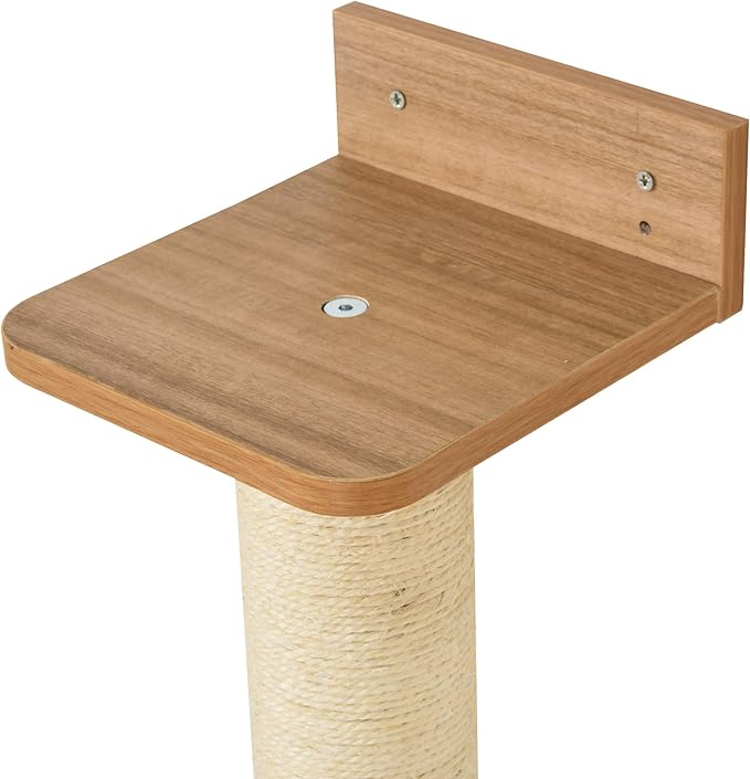 PawHut Wall-Mounted Multi-Level Cat Tree Activity Tower with Sisal-Covered Scratching Posts & an Interior Condo Area