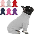 cyeollo Dog Pajamas Fleece Dog Coat Thermal Dog Onesie Stretchy Jumpsuits Doggie Pjs Warm Pet Pajamas for Small Dogs Color Grey