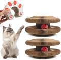 Magic Organ Cat Scratcher Pad with Bell-Ball, Foldable Cat Cardboard Lounge Bed, Interactive Cat Butler for Cat Scratching, Mental Physical Training Exercise for Indoor Kitty Toys (2)