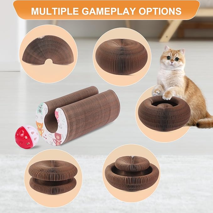 2Pcs Foldable Cat Scratcher Toy - Interactive Reversible Kitty Toy for Anxiety Relief & Exercise | Clearance - Limited Stock