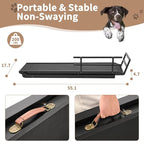 SLSY Dog Ramp for Bed & Couch, Folding Adjustable Pet Ramp with Non-Slip Rubber Mat, 55" Long, 5 Height Settings (15.7"–27.5"), Portable Wooden Dog Ramp Supports up to 220 lbs