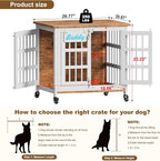 EasyCom 27"/33" Heavy Duty Dog Crate Furniture with Name Tag, Dog Kennel Indoor for Small Dogs, Double-Doors Sturdy Metal Dog Cage for Anxiety Dog, Decorate House as TV Stand, End Table, Bedside Table