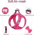 Dog Harness for Small Dogs Harness and Leash Set, Honeycomb Grid, Reflective Lightweight Harness & Anti-Twist Pet Lead (Multi Color, Size: XS-S-M) (XS, Rose red)