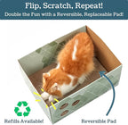 Cardboard Cat Scratcher, No-Mess Cat Scratch Box with Refillable Double-Sided Cat Scratch Pad for Indoor Cats