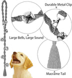Dog Bells to Go Outside & Puppy Potty Training, Adjustable Dog Door Bell Ring to Go Potty, Handmade with Premium Yarn. Twisted Style, Grey