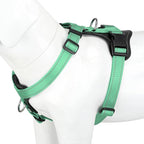 Plutus Pet Adjustable No Pull Dog Harness with Leather Accents, Heavy Duty Reflective Nylon Vest for Training, Hiking, Easy Walk Harness for Small, Medium, Large Dogs (Teal, M)