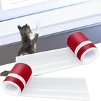 2 Rolls Dog Cat Scratching Window Sill Protector - 5.5 in x 6.6 Ft L-Shape Rubber Window Sill Cover Window Sill Guard Protector for Pet Cat Claw Scratching Chewing, White