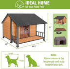 GUTINNEEN Extra Large Heated Dog House Outdoor Insulated Dog House XXL Weatherproof Chew-Proof Metal Frame Dog Kennel with Thermostat-Controlled Heating Pad, 6-Sided Thermal Liner for Large Dog Breeds