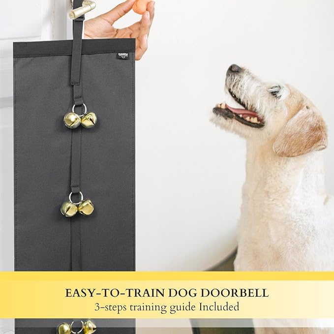 Anti-Scratch Dog Door Bell - Adjustable Puppy Potty Training Bells, Hanging Doorbell to Protect Doors & Trim