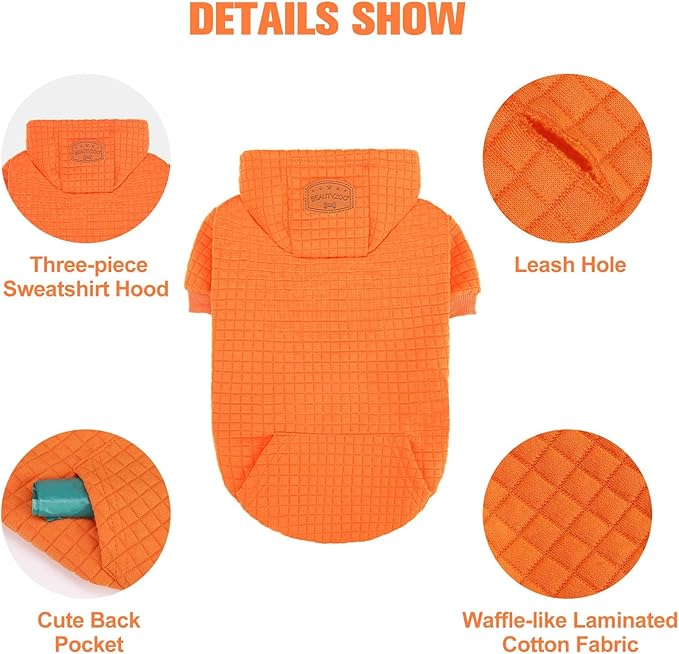BEAUTYZOO Dog Sweaters for Extra Large Dogs Girl Boy, XXXL Dog Hoodie with Pocket & Leash Hole, Soft Warm Waffle-Like Laminated Cotton Pet Clothes for Cold Weather, Doberman Great Dane Sweatshirt, 3XL