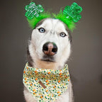 Elegant little tail Dog Bandana, St. Patrick's Day 1PC Washable Dog Scarf Female or Male Square Bib Kerchief Scarf Adjustable Pet Bandana for Medium Large Dogs
