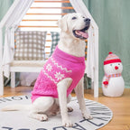 Warm Winter Pink Dog Sweater - Cold Weather Pet Clothes for Small Medium Large Dogs Indoor Outdoor, Soft Classic Knit Puppy Apparel Coat, Pink, XL
