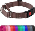 Joytale Martingale Collar for Dogs, Reflective Heavy Duty for Safety, Quick Release Buckle, Adjustable Nylon Collars for Medium Dogs Walking Training, Brown,M