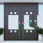 Frienda Hanging Jingle Sleigh Bells 7-Bell Dog Doorbells for Door Knob Faux Leather Belts Go Outside Dog Bells Christmas Decor and Holiday Decorations, 18.7 x 1.8 x 1 Inches(Green with Red)