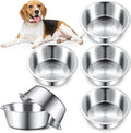 Yahenda 6 Pcs Stainless Steel Metal Dog Bowls Bulk Replacement Basic Thickened Pet Bowls for Small Medium Large Dogs, Dishwasher Safe(11 Inch)