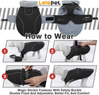 Lelepet Warm Dog Coat Reflective Dog Fleece Vest Waterproof Jacket Windproof Winter Cold Weather Coats with Adjustable Buckle Jackets for Large Dogs, Black, L