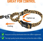 Kazazoo Martingale Collar for Dogs with Quick Release Buckle Adjustable Soft Durable Dog Collar for Small Medium Large No Pull Training Dog Collars-Brown Leopard L