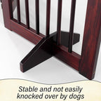 Dog Gate Indoor, Pet Gates for Doorways No Drilling, Freestanding Dog Gates, Foldable Pet Gate, Wooden Gates for Dogs Indoor- 4 Panel - 30" (Espresso, 4 Panel - 30")
