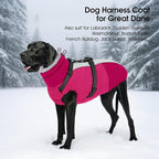 SUNFURA Small Dog Coat with Harness Built-in, Warm Dog Jacket with Zip, Reflective Winter Coat Pet Sweater Clothes for Small Dogs Schnauzer, Yorkshire Terrier, Shih Tzu, Hot Pink S