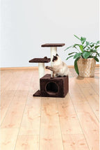 TRIXIE Valencia Scratching Post with Condo, Two Platforms, Dangling Cat Toy, Brown