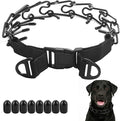 Prong Collar for Medium Dogs, Dog Pinch Collar,Dog Training Collar,High Strength Quick Release Buckle,Comfort Rubber Tips (Black，3.0mm, 20-Inch)