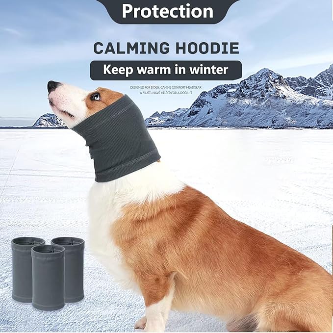 Nanaki Dog Calming Hoodie Quiet Head Cover Sleeves - Ear Covers Hood for Noise Bath, The Grooming and Force Drying Head Protection for Anxiety Relief and Calming Dog Neck and Ear Warmer