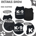 4-Pack Dog Clothes for Small Dogs Black Security Dog Shirt Soft Chihuahua Clothes Cute Male Puppy Clothes Pet Clothing for Small Dog Boy XXS