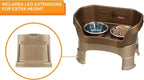 Neater Feeder Deluxe Mess-Proof Elevated Dog Bowls for Medium Dogs (19–40 lbs), 2 Height Adjustable (10” & 12.5”) No-Spill Raised Dog Bowl Stand, Stainless Steel Food Bowl Set, Made in USA, Bronze