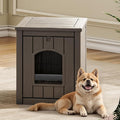 Fancyango Outdoor & Indoor Dog House for Weatherproof and Stylish Furniture, Dog House Outdoor, Multi - Use for Small and Medium Dogs (Grey, 17.7" L × 22.8" W × 21.7" H)