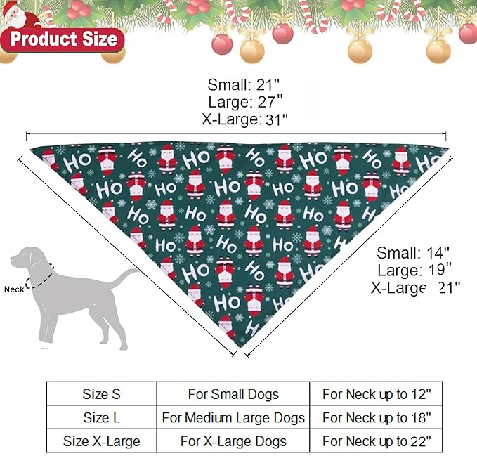 ADOGGYGO 4 Pack Dog Bandana Christmas Pet Scarf Triangle Bibs Kerchief Set Puppy Christmas Costume Accessories Decoration for Small Dogs (Small)